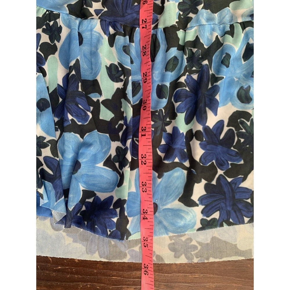 Donna‎ Morgan Floral Print Halter Neck Tiered Dress Sleeveless Blue Size - Picture 7 of 7